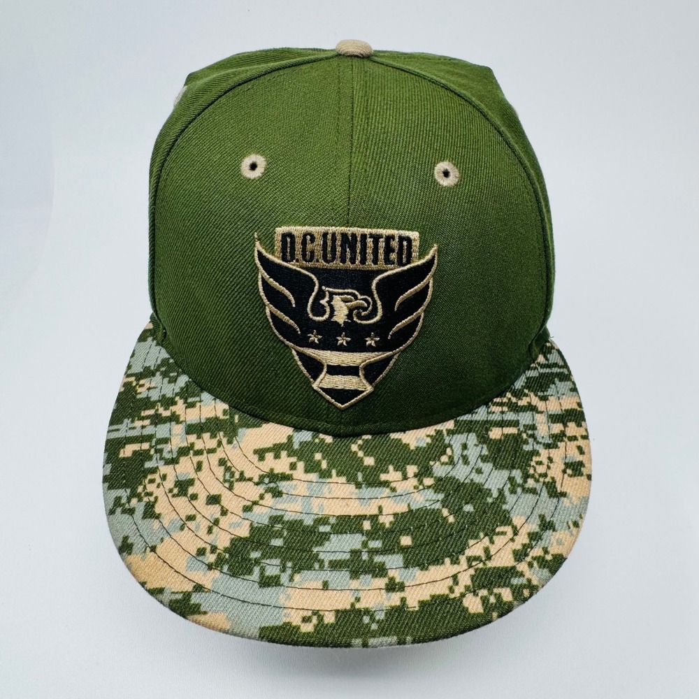 DC United MLS Military Appreciation Snapback Hat Green Camo New Era 9FIFTY